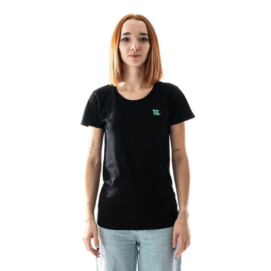 T-Shirt col rond en jersey de coton biologique - noir
